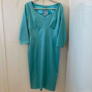 NWOT Pinup Couture Aqua Dress Size L